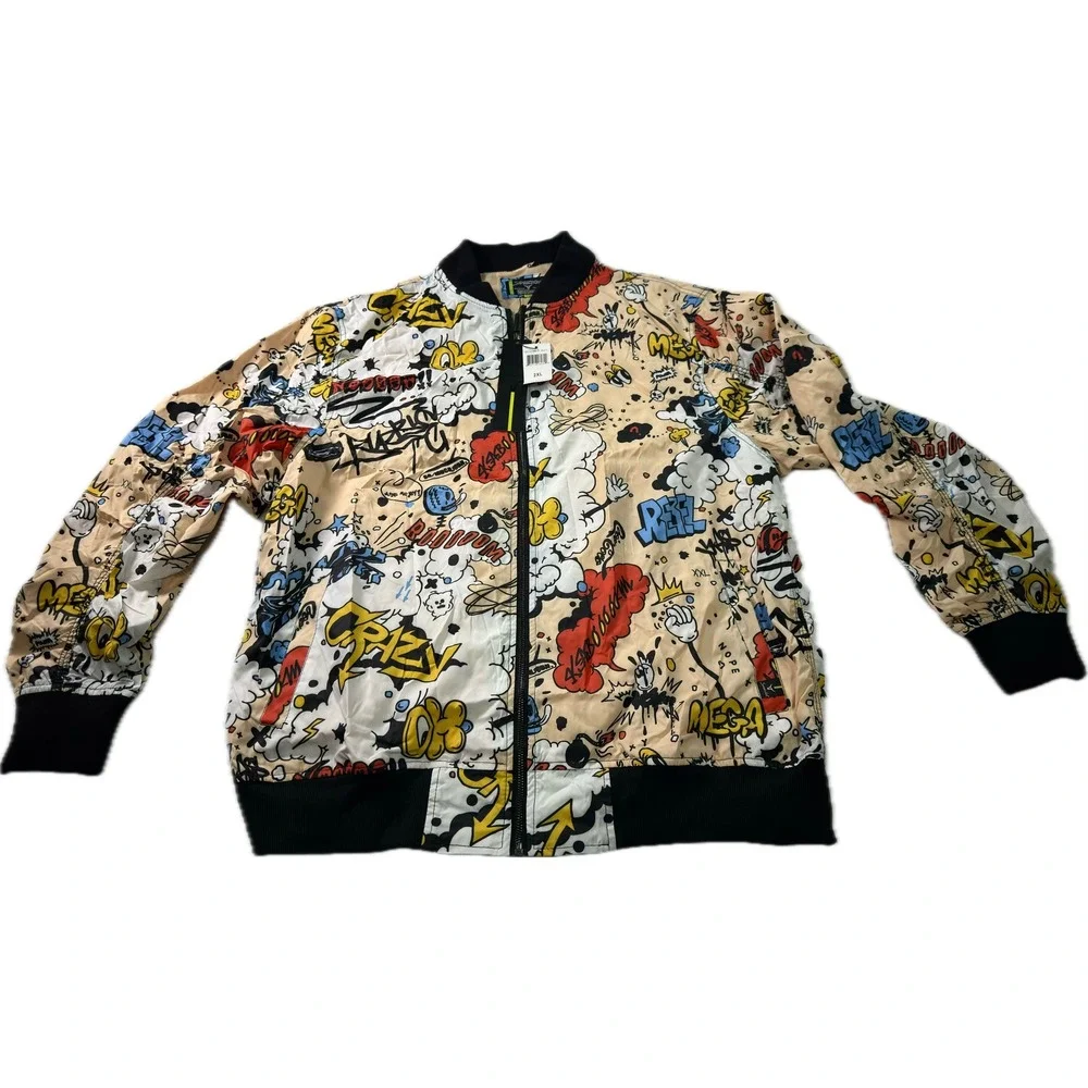 SCREENSHOT CLOTHING‎ Multi Graphic Print Bomber Jacket Men's 2XL S51050